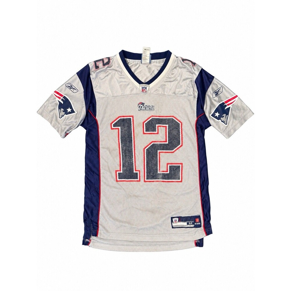 Tom Brady Reebok Authentic Jersey New England Patriots Silver Alternate Men’s M